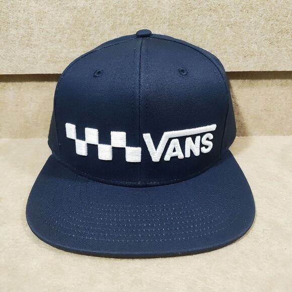 Vans Navy Blue Checkered Snapback Structured Hat - Picture 1 of 3